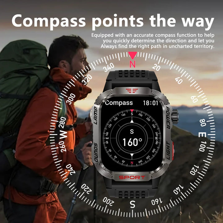 2024 Outdoor Smartwatch with Fitness Tracker & Bluetooth Calls