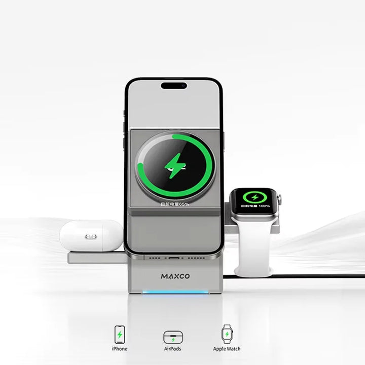 (20) Qi2 3-in-1 Wireless Charger with Auto-Rotating Dock	Qi2 3-in-1 Wireless Charger with Auto-Rotating Dock
