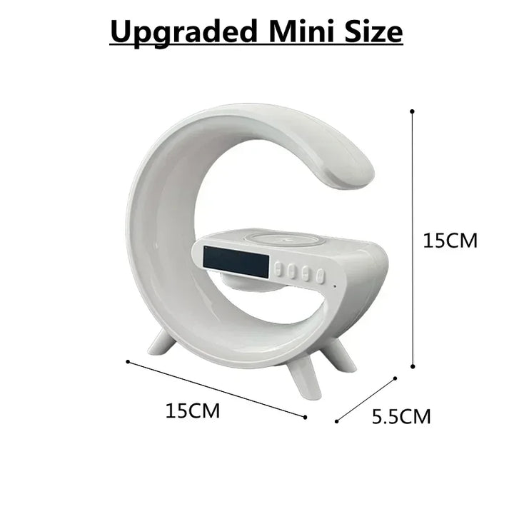 RGB Wireless Charger Stand with Alarm Clock & Speaker
