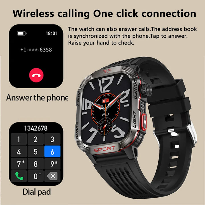 2024 Outdoor Smartwatch with Fitness Tracker & Bluetooth Calls