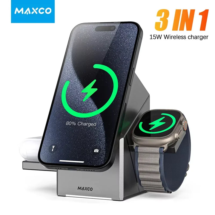 (20) Qi2 3-in-1 Wireless Charger with Auto-Rotating Dock	Qi2 3-in-1 Wireless Charger with Auto-Rotating Dock